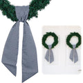Black Gingham Wreath Bow Set - 2 Pack for Door Decoration - Modern Farmhouse Style - Variation: Black
