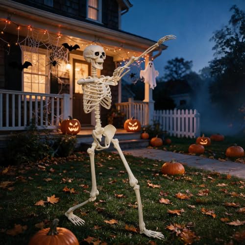 Life Size Skeleton Halloween Decoration 5.4FT - Easy to Pose & Reusable - Oceanite