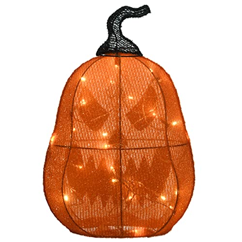 16-Inch Pre-Lit Jack-O-Lantern Halloween Decoration with LED Lights