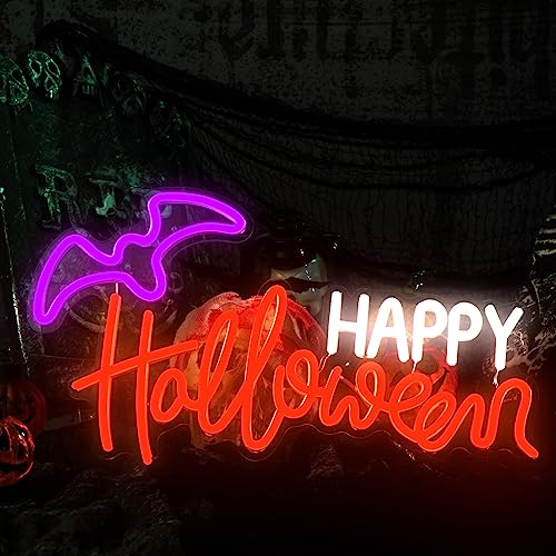 Halloween Neon Sign Bat Neon Light Wall Decor - USB Powered
