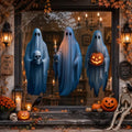 34-Inch Halloween Spooky Ghost Window Cling Decal - Extra Large, Reusable, Double-Sided Decoration - Variation: Spooky Ghosts