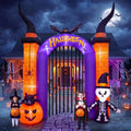 Giant Halloween Inflatable Archway with Skeleton & Lights - 12.5FT Skull Arch