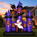 Giant 9 FT Halloween Inflatable Haunted Castle with Dragon & Ghost Lights