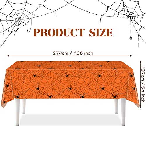 Orange Halloween Tablecloth Set of 3 Rectangular Plastic Decorations