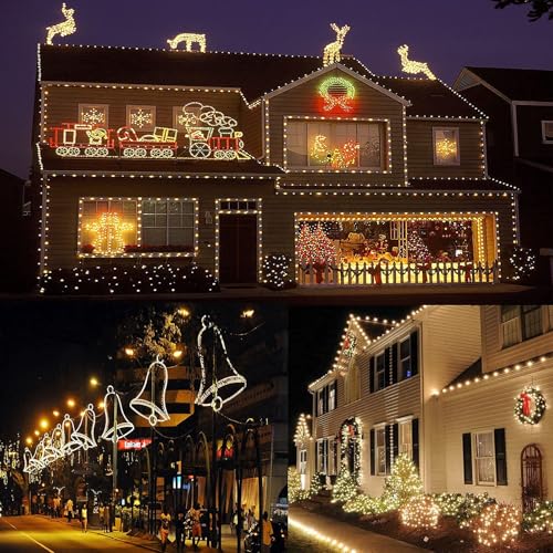 Outdoor 25FT LED Rope Lights Warm White Waterproof Flexible Decoration