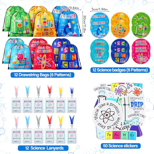 Science Party Favor Set with Notebooks, Stickers, Bracelets & More - 140 Pcs