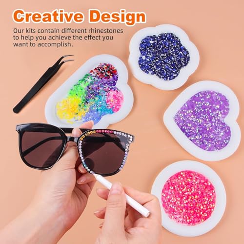 32 Colors 3mm Jelly Rhinestones Bedazzling Kit - 45,000pcs Craft Supplies with Glue & Tools