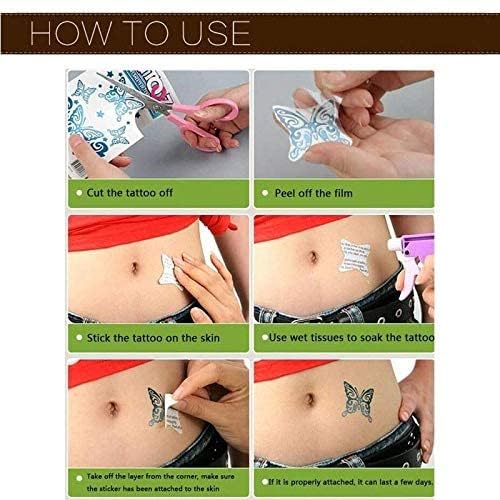 Fashion Realistic Big Size Black Snake Temporary Tattoo Stickers for Women Men Waterproof Fake Tattoo Waist Body Forearm Arm (Pack of 10)