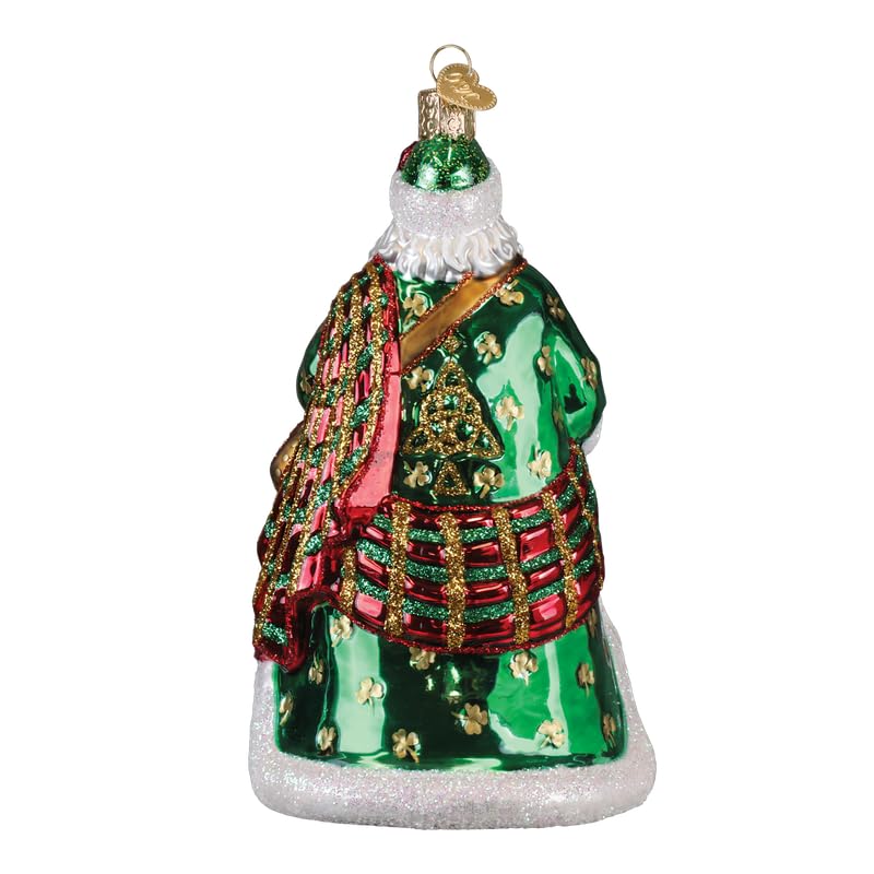 Irish Father Christmas Glass Ornament - Handcrafted Holiday Tree Decoration