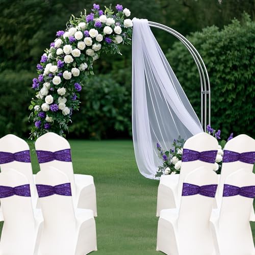 Purple Sequin Chair Sashes - Pack of 30 Wedding & Party Bow Ties - Eternal Beauty