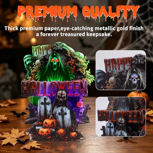 Musical Spooky Halloween Cards with 3D Pop-Up, Lights & Sounds