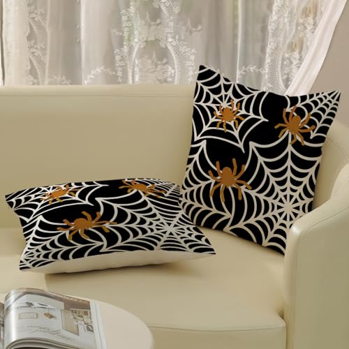 Halloween 06 20x20 Inch Pillow Covers Set of 2 Spider Web Decor Fall Autumn