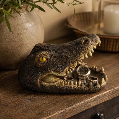 Alligator Head Desk Organizer with Ashtray - Creative Resin Home & Office Decor - Design 2