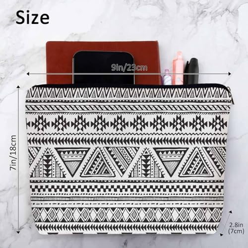 African Aztec Makeup Bag - 9 x 7.1 Inch Travel Cosmetic Organizer for Women