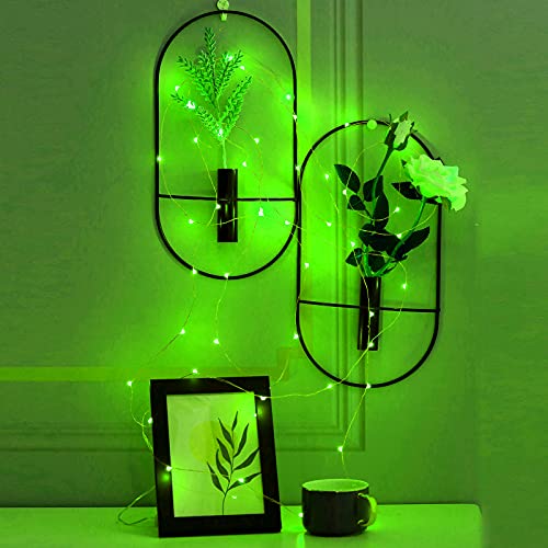 Battery Operated Fairy Lights 16 Pack - Green Copper Wire Starry String Lights for Bedroom Xmas Parties