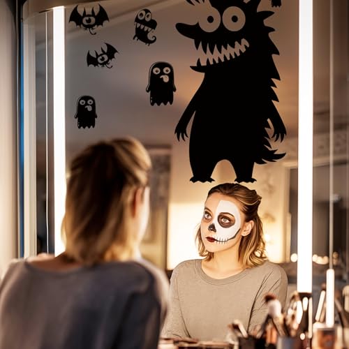 Giant Halloween Window Clings Set - 5 Sheets 29 Pieces Reusable Decor