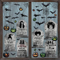Halloween Window Clings Set - Static Decor for Indoor Outdoor Windows, Tombstones & Witch Stickers
