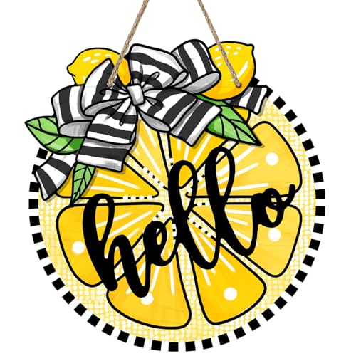 Lemon Front Door Sign - Spring Summer Seasonal Welcome Farmhouse Decor