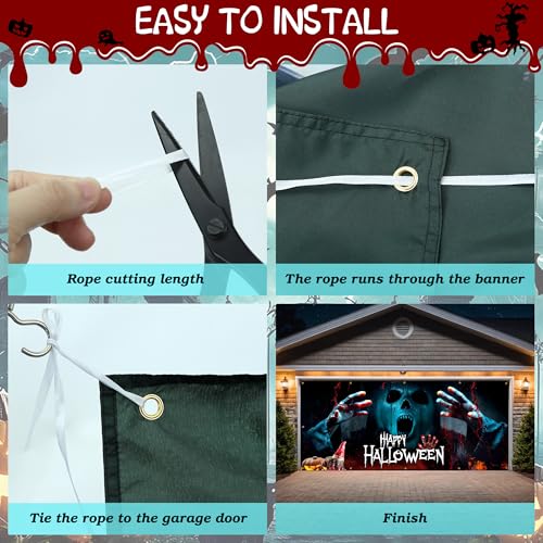 Halloween Garage Door Cover Banner - Skeleton, 7x16 ft Halloween Decorations