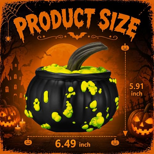 Halloween Witch Cauldron Pumpkin Decor with Neon Bubbles - Indoor Outdoor
