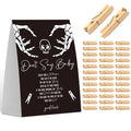 Halloween Don't Say Baby Clothespin Game Set with Sign and 50 Wooden Clothespins