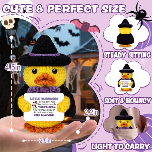 Witchy Crochet Duck Decor - Inspirational Gift for Women, Halloween Reminder