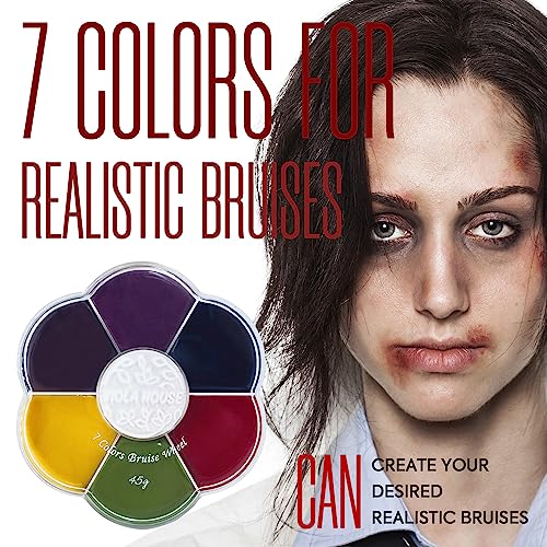Halloween Special Effects Makeup Kit with Bruise Colors, Scar Wax, Fake Blood & Latex