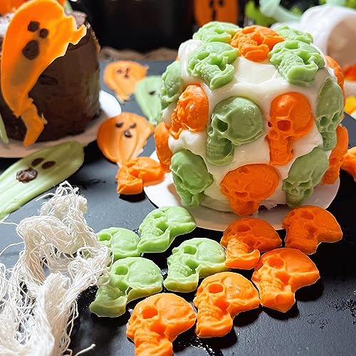 3D Skeleton Skull Silicone Mold for Halloween Cake Decoration and Crafts - 3 Pcs