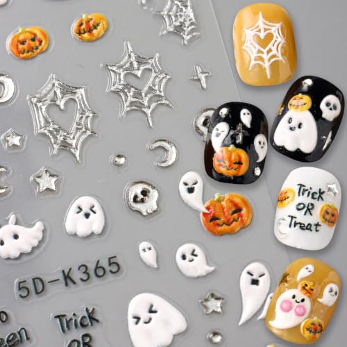 Halloween Nail Stickers for Nail Art Ghost Variation 2 Sheets - Spooky Decals