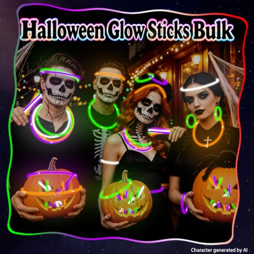 150-Piece Glow Stick Party Supplies Bulk Set with Necklaces & Bracelets - Halloween Neon Favors