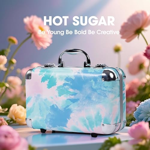All-in-One Makeup Set with Blue Tie-Dye Case for Beginners & Enthusiasts