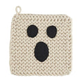 Halloween Ghost Pot Holder - Cotton Crochet Kitchen Hot Pad, 8 Inch