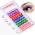 Colorful Eyelash Extensions Kit - 120 Mixed Clusters in 14mm & 16mm