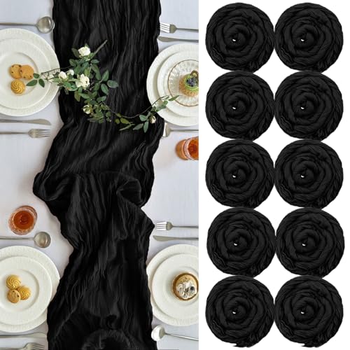 Black Cheesecloth Table Runner 10FT 10 Pack for Halloween Party Decor Variation of THIS listing