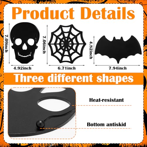 Halloween Skull Spoon Rest & Trivet Set - Cast Iron Kitchen Accessories - Variation of Skull