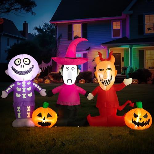 5 Ft Halloween Inflatable Yard Decoration with LED Lights - Spooky Outdoor Halloween Decor