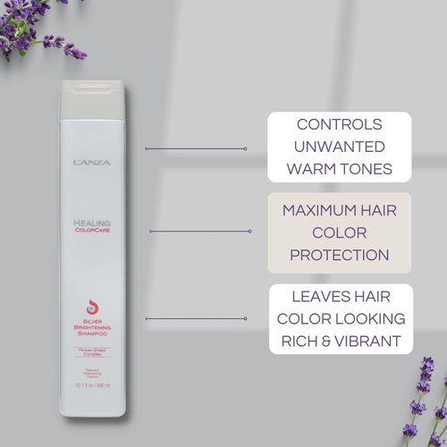 L'ANZA Healing Colorcare Purple Shampoo - Neutralizes Brass & Brightens Blonde | Sulfate-Free, Moisturizing
