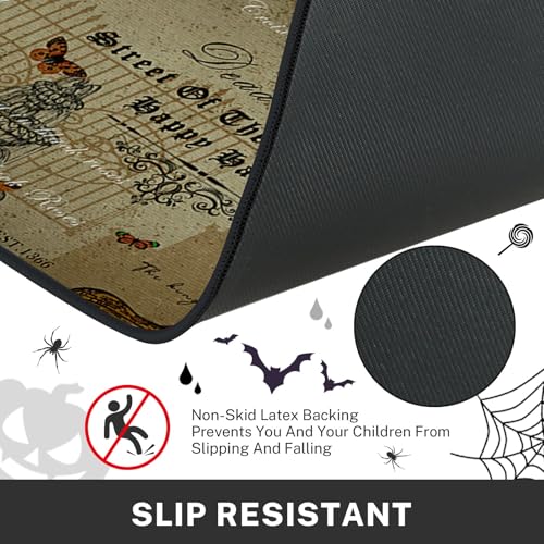 Autumn Halloween Gothic Skull Kitchen Rugs Set of 2 Non Slip Washable ArtSocket