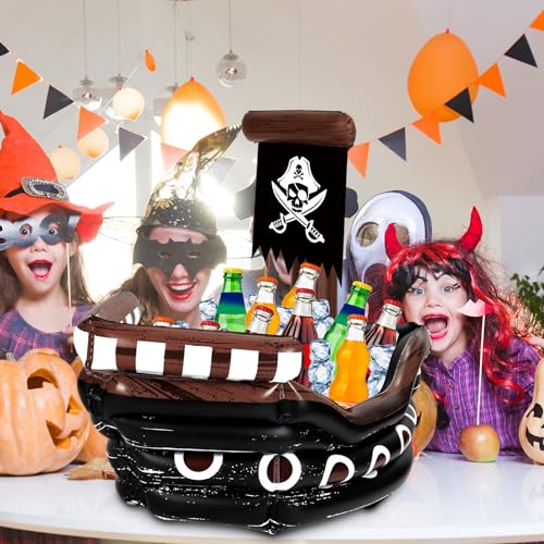 Inflatable Pirate Ship Drink Cooler - Black / Classic Party Accessory