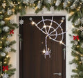 Large Halloween Crystal Spider Web Door Decoration with Spider Accent
