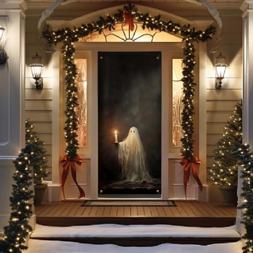 Halloween Ghost Gothic Door Cover Decorations - Goblin06 Variation, 35x79 Inch