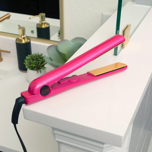 CHI Tourmaline Ceramic Flat Iron Hair Straightener - Professional Styling Tool for Silky Smooth Hair | Pure Pink 1" Plates