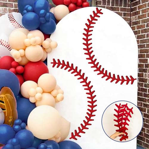 Baseball Wooden Wall Decor - Large Baseball Stitches Sports Wall Stickers for Kids Room & Playroom - Variation: Baseball Wooden