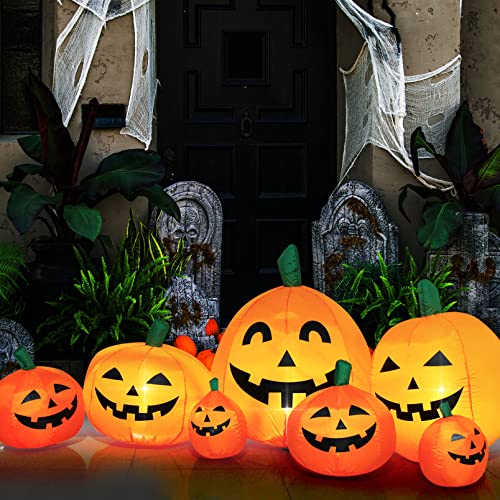 Halloween Inflatable Pumpkins Yard Decoration - Lighted Blow Up 8 Feet - Variation of 7 Halloween Pumpkin