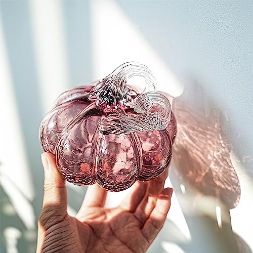 Handcrafted Crystal Pumpkin Paperweight Halloween Thanksgiving Decor