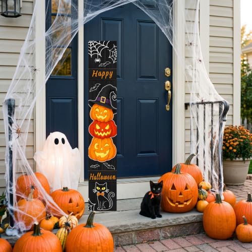 Halloween Porch Decor Welcome Sign - Outdoor Front Door Decorations - Halloween