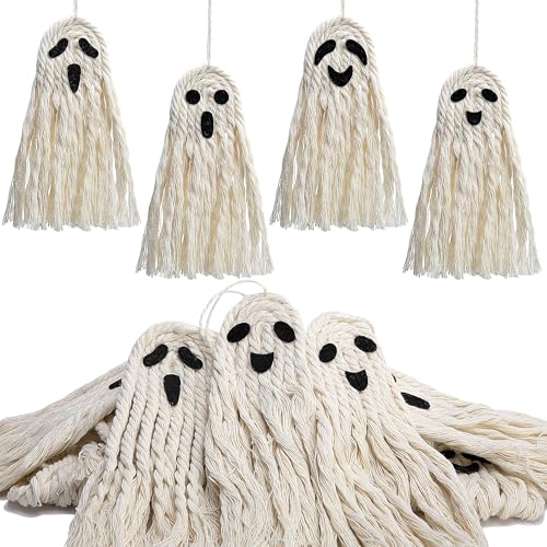 12 Pcs Halloween Boho Ghost Macrame Decorations - Small Edition