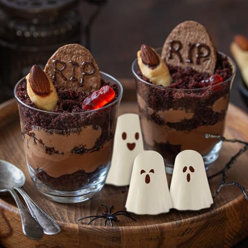 Halloween Ghost Silicone Molds 2 Pack - Non-Stick 3D Candy & Ice Cubes