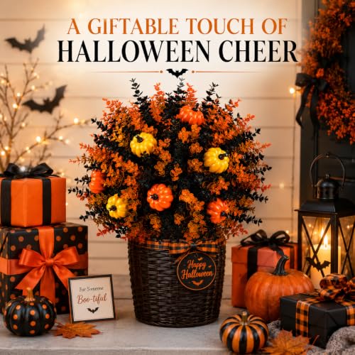 Halloween Artificial Flowers with Pumpkin for Outdoors - Fall Decor - Variation of Halloween-a