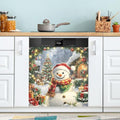Christmas Snowman Dishwasher Magnet Cover Front Door - 23x26 in Decorative Refrigerator Panel